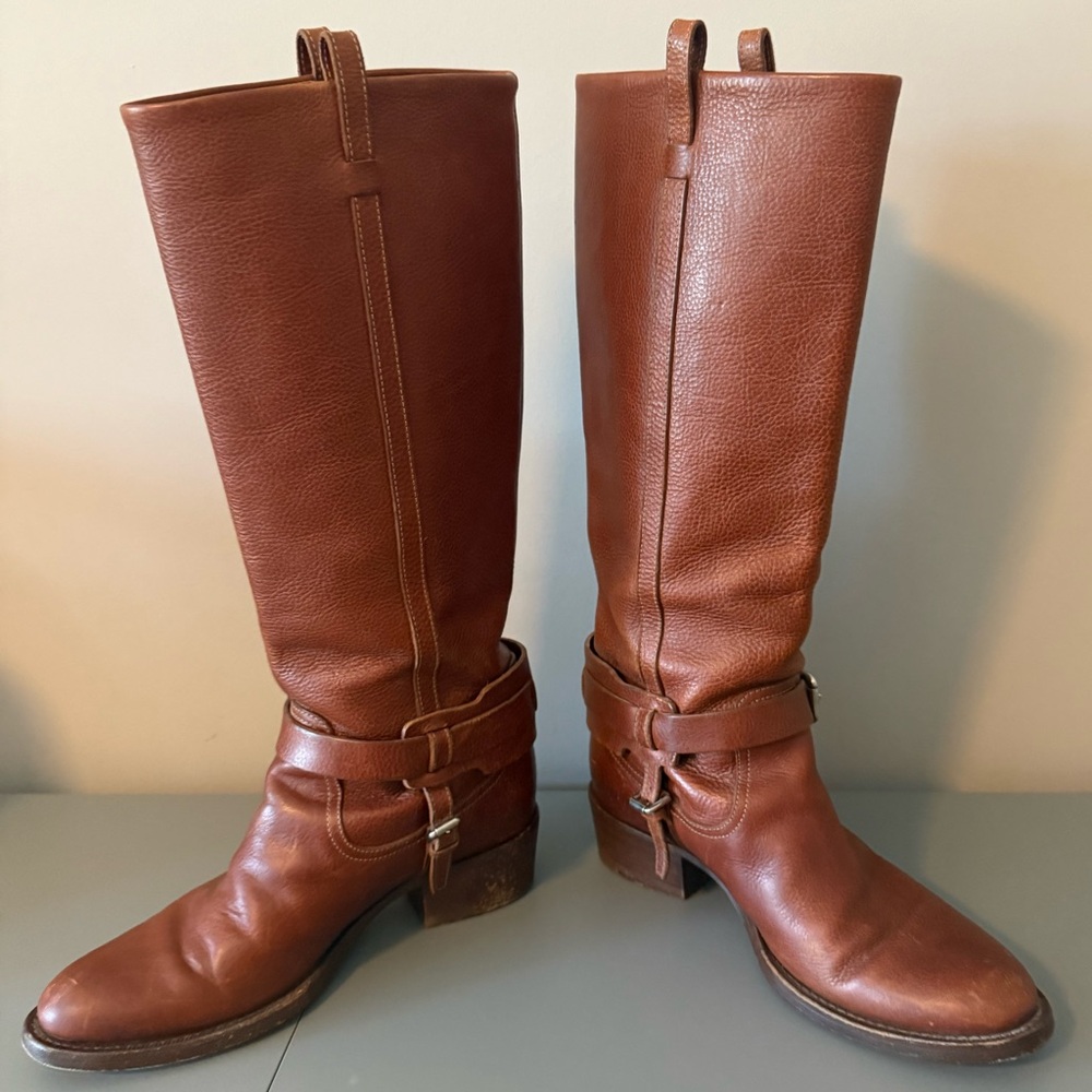 Ralph Lauren Collection Purple Label Brown Leather Riding Boots Women’s 8 Italy - Picture 3 of 8